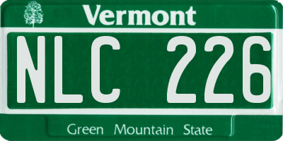 VT license plate NLC226