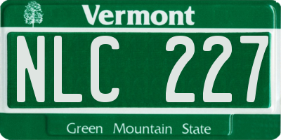 VT license plate NLC227