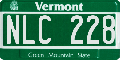 VT license plate NLC228