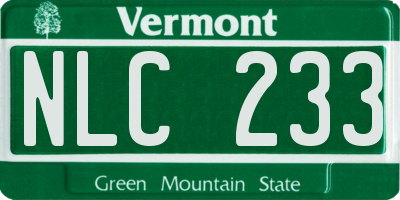 VT license plate NLC233