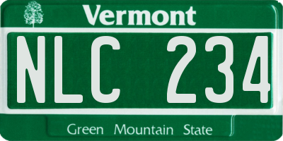 VT license plate NLC234