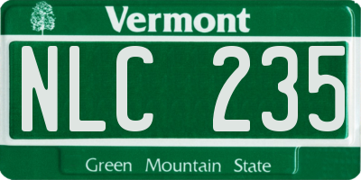 VT license plate NLC235