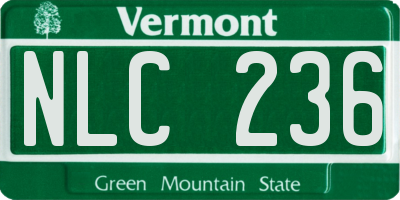 VT license plate NLC236