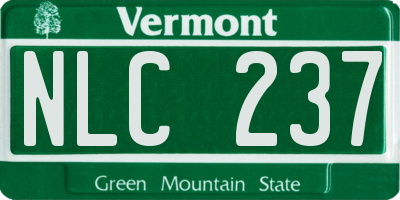 VT license plate NLC237