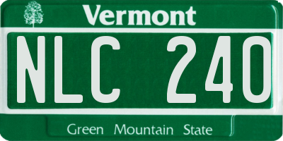 VT license plate NLC240