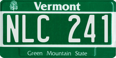 VT license plate NLC241