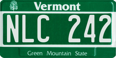 VT license plate NLC242