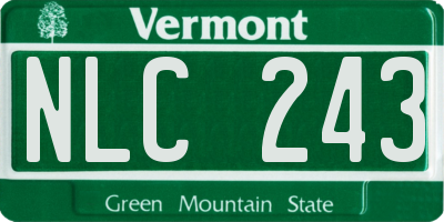 VT license plate NLC243