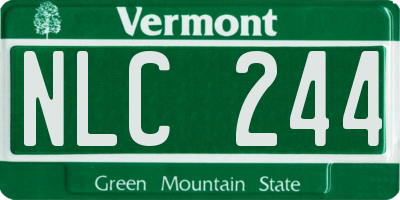 VT license plate NLC244