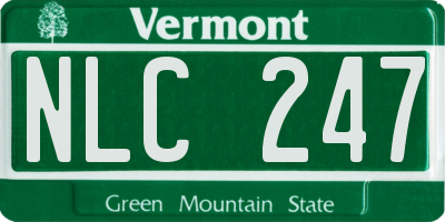 VT license plate NLC247