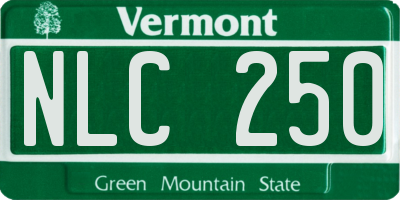 VT license plate NLC250
