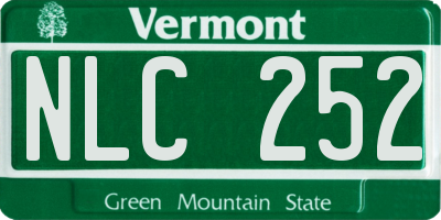 VT license plate NLC252