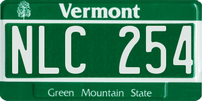 VT license plate NLC254