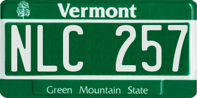 VT license plate NLC257
