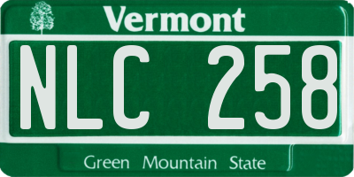 VT license plate NLC258
