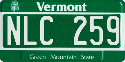VT license plate NLC259