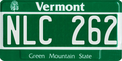 VT license plate NLC262