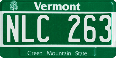 VT license plate NLC263