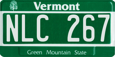 VT license plate NLC267