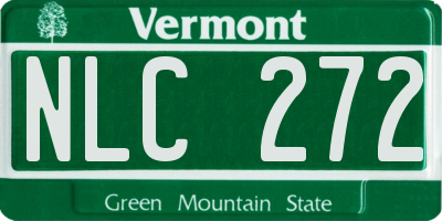 VT license plate NLC272
