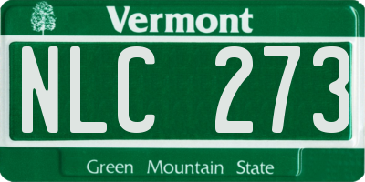 VT license plate NLC273