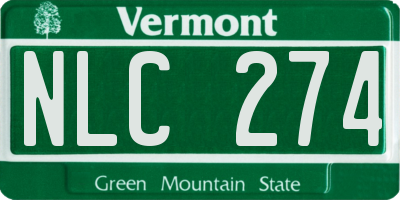 VT license plate NLC274