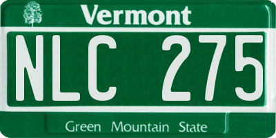 VT license plate NLC275