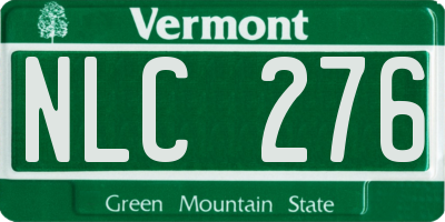 VT license plate NLC276