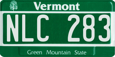 VT license plate NLC283