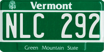 VT license plate NLC292