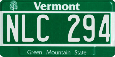 VT license plate NLC294