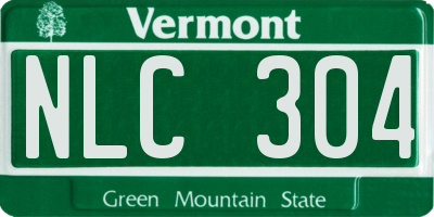 VT license plate NLC304