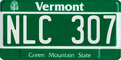 VT license plate NLC307