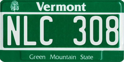 VT license plate NLC308
