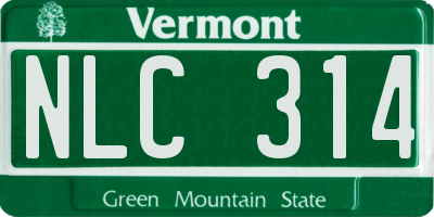 VT license plate NLC314