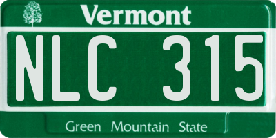 VT license plate NLC315