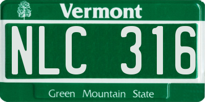 VT license plate NLC316