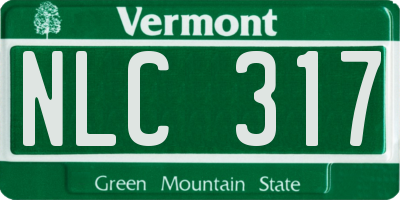 VT license plate NLC317