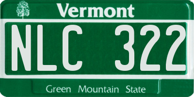 VT license plate NLC322