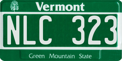 VT license plate NLC323