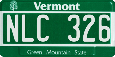 VT license plate NLC326