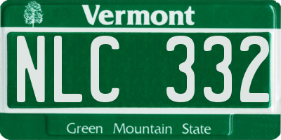 VT license plate NLC332