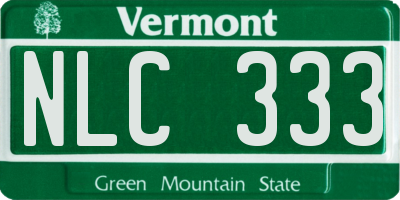 VT license plate NLC333