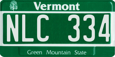 VT license plate NLC334
