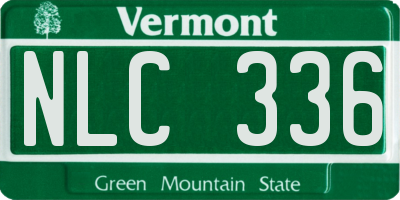 VT license plate NLC336