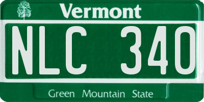 VT license plate NLC340