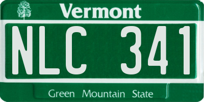 VT license plate NLC341