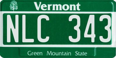 VT license plate NLC343