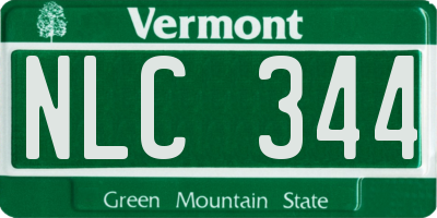 VT license plate NLC344