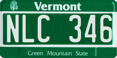 VT license plate NLC346